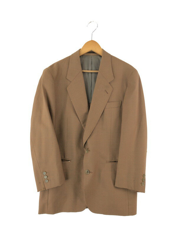 【中古】【メンズ】LANVIN PARIS CHECK TAILORED JACKET ランバン パリ チェックテーラードジャケット トップス サイズ:S カラー:ブラウン 万代Net店 141-231124-kk-02-tag