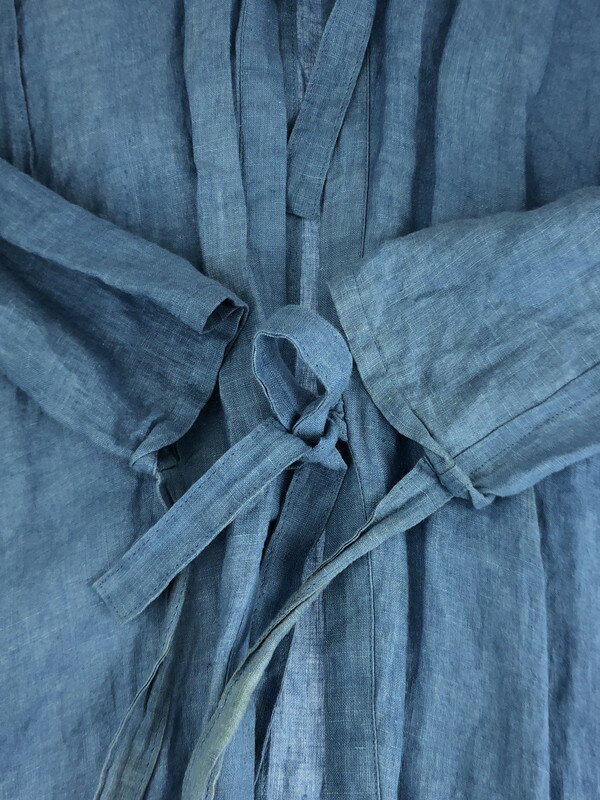 【中古】【レディース】Y's LINEN LONG RIBBON SHIRT YU-B07-301 ワイズ リネン ロング丈リボンシャツ 長袖 トップス サイズ：2 カラー：ライトブルー 万代Net店 168-231129-kk-24-tag