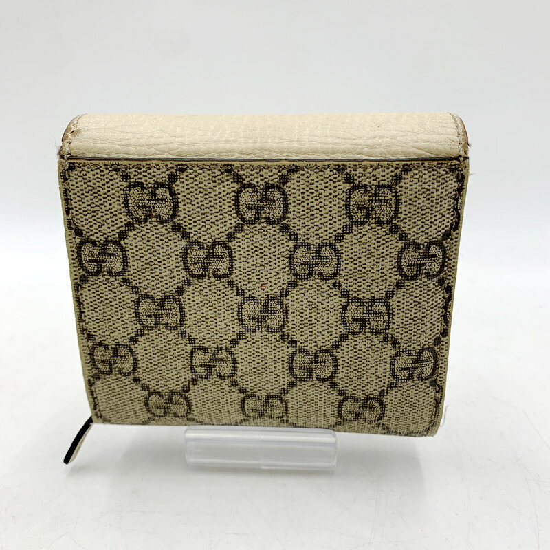 【中古】【レディース】GUCCI 598587 グッチ ダブルG GGマーモント ミディアムウォレット 二つ折り 財布 サイフ ウォレット サイズ：約10×11×3.5cm カラー：ベージュ×ホワイト 万代Net店 181-231208-ay-22-izu