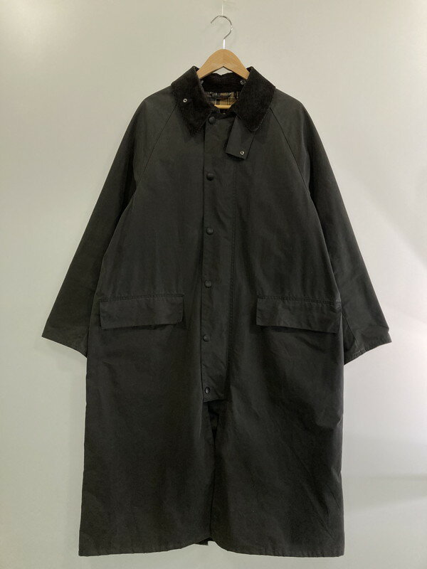 BARBOUR バブアー 222MWX1674 BURGHLEY LONG COAT ワックス コットン オーバーサイズ フィット ロング コート ジャケット アウター サイズ：38 カラー：ブラック 万代Net店