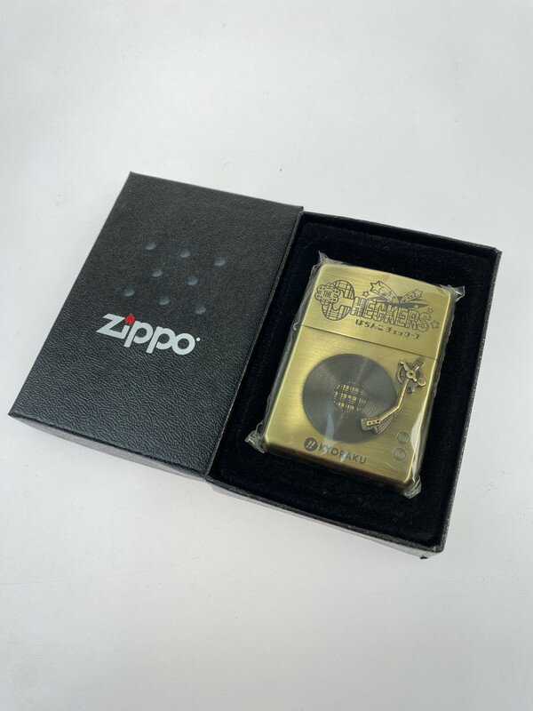 【美中古品】【メンズ/レディース】ZIPPO ジッポー 2005年製 京楽 藤井フミヤ「CRぱちんこチェッカーズ」 発売記念販促 オイルライター カラー：ゴールド 万代Net店