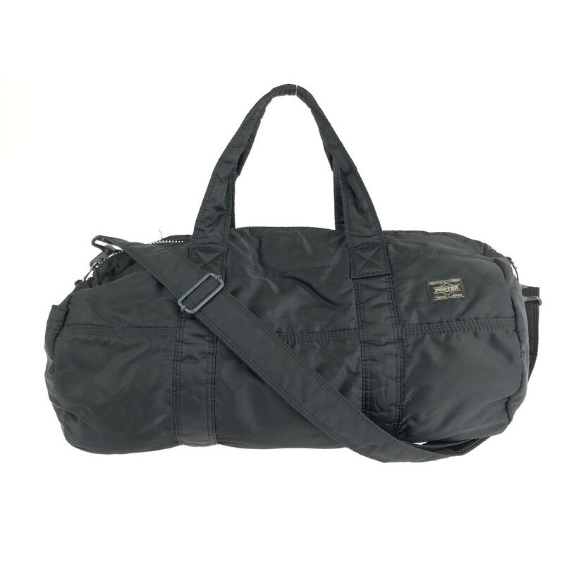 【中古】【メンズ】PORTER TANKER 2WAY DUFFLE BAG ポーター タンカー 2ウェイ ダッフルバッグ 吉田カバン サイズ：約20×42×22cm カラー：ブラック 万代Net店