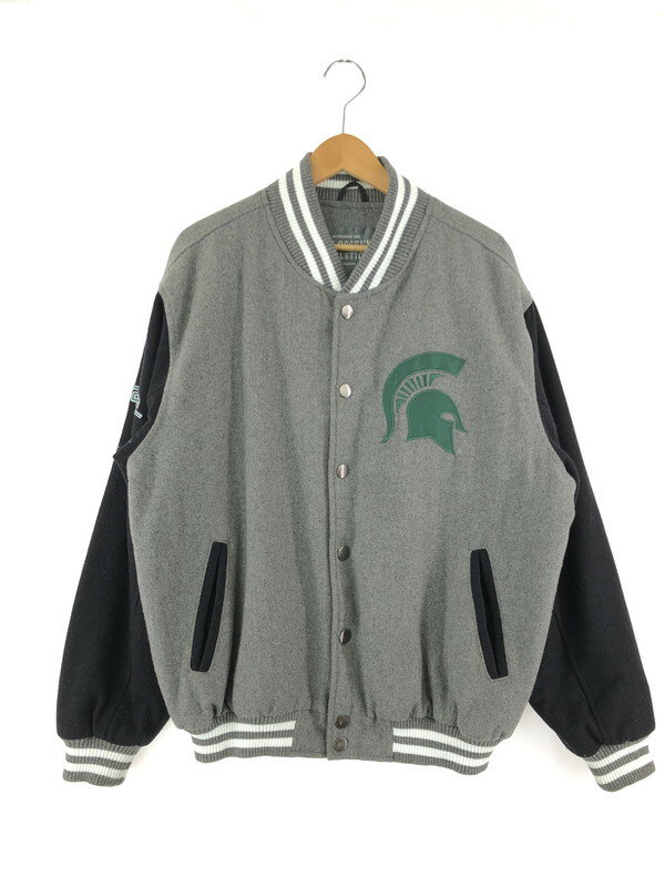 【中古】【メンズ】COLOSSEUM ATHLETICS WOOL VARSITY JACKET コロッセオ アスレチック ウールバーシティージャケット アウター スタジャン サイズ：M カラー：グレー 万代Net店