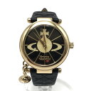 【中古】【レディース】VIVIENNE WESTWOOD VV006BKGD ヴィヴィアンウエストウッド 腕時計 レザーベルト アナログ時計 ウォッチ アクセサリー サイズ：ケース径約30mm 腕回り最大約18cm カラー：ブラック/ゴールド 万代Net店