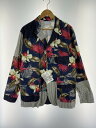 【美中古品】【メンズ】ENGINEERED GARMENTS エンジニアードガーメンツ FLOWER DESIGN STRIPE TAILORED JACKET コットン テーラードジャケット アウター サイズ:S カラー:ネイビー系 万代Net店 140-240117-ab-06-min