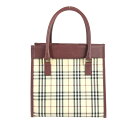 【中古】【レディース】BURBERRY NOVA CHECK SQUARE TOTE BAG バーバリー ノバチェック スクエア トートバッグ カバン サイズ：約21×22×11cm カラー：ベージュ 万代Net店