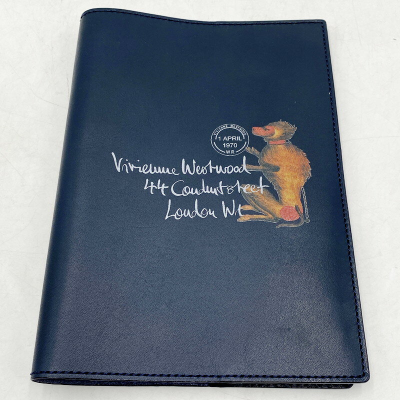 【美中古品】【メンズ/レディース】Vivienne Westwood ヴィヴィアン・ウエストウッド 手帳カバー 名刺入れ カード入れ 小物 服飾雑貨 サイズ：約22.2×32.4×1.5cm カラー：ネイビー 万代Net店 2