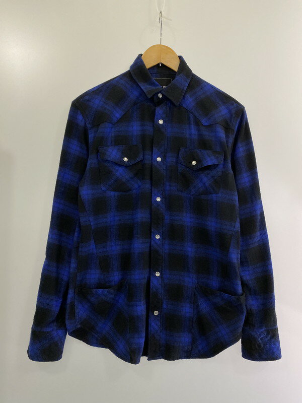 【中古】【メンズ】NUMBERNINE ナンバーナイン COTTON CHECK WESTERN SHIRT コットン チェック ウエスタンシャツ サイズ：M カラー：ブルーチェック 万代Net店