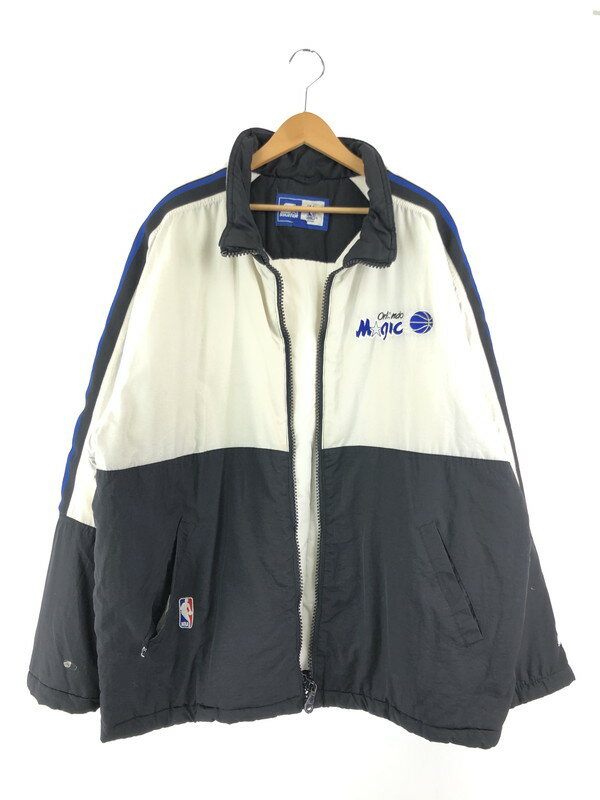 【中古】【ジャンク品/難有り品】【メンズ】STARTER NBA OFFICIAL LICENSED PRODUCT ORLANDO MAGIC NYLON PUFFY JACKET スターター NBA オーランドマジック ナイロンパフィージャケット 中綿ジャケット アウター サイズ：XL カラー：ホワイト/ブラック 万代Net店