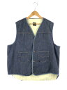 【中古】【メンズ】ROEBUCKS by Sears DENIM BOA VEST ローバックス バイ シアーズ デニムボアベスト ライトアウター サイズ：XL カラー：インディゴ 万代Net店