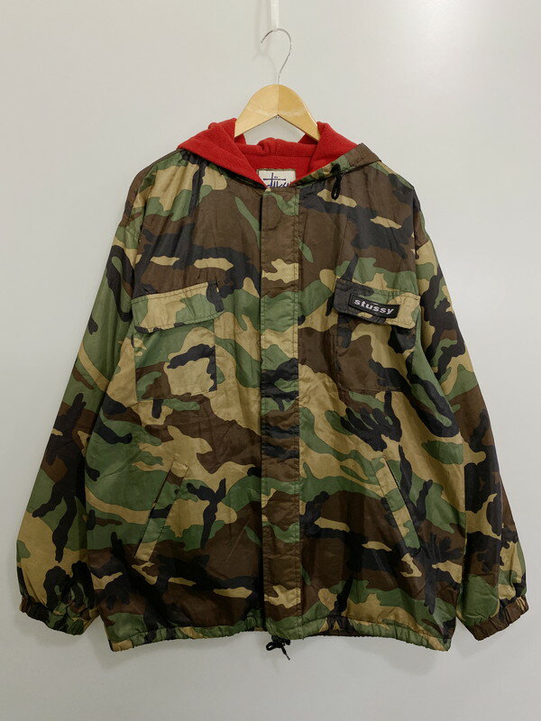 【中古】【メンズ】OLD STUSSY OUTDOOR 90's ZIPUP JACKET ステューシー アウトドア 裏フリース カモジャケット アウター サイズ：L カラー：カモフラージュ 万代Net店