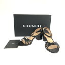 【中古】【レディース】COACH ELOUISE LEATHER SANDAL C2990 コーチ エロイーズ レザーサンダル 靴 サイズ：23.5cm US 6.5 C カラー：ブラック 万代Net店 1