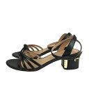 【中古】【レディース】COACH ELOUISE LEATHER SANDAL C2990 コーチ エロイーズ レザーサンダル 靴 サイズ：23.5cm US 6.5 C カラー：ブラック 万代Net店 2