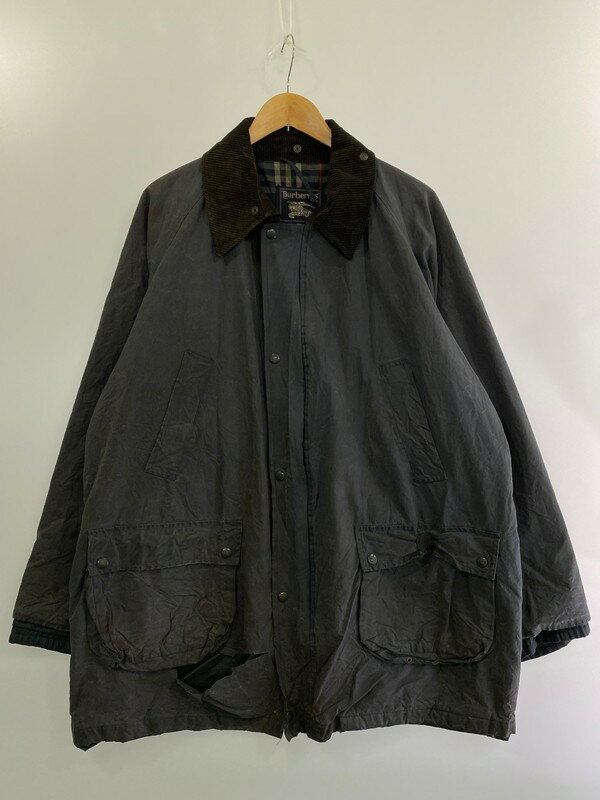 【中古】【ジャンク品/難有り品】【メンズ】BURBERRY ENGLAND製 80S OILED HUNTING COAT バーバリー オイルハンティングコート アウター サイズ：不明 カラー：ネイビー 万代Net店