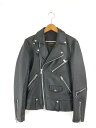 【中古】【メンズ】JACKROSE LAMB LEATHER DOUBLE RIDERES JACKET 230701J ジャックローズ ラムレザー ダブルライダースジャケット アウター サイズ：2 カラー：ブラック 万代Net店