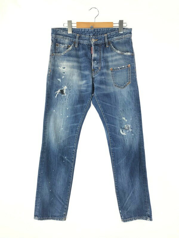 【中古】【メンズ】DSQUARED2 13SS COOL GUY S71LA0709 ディースクエアード クールガイ クラッシュリペア加工 デニムパンツ ボトムス サイズ：42 カラー：インディゴ 万代Net店