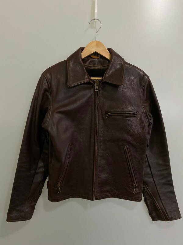 【中古】【メンズ】SCHOTT 80 039 s SINGLE RIDERS JACKET 643EVS ショット シングルライダースジャケット アウター サイズ：34 カラー：ブラウン 茶 万代Net店