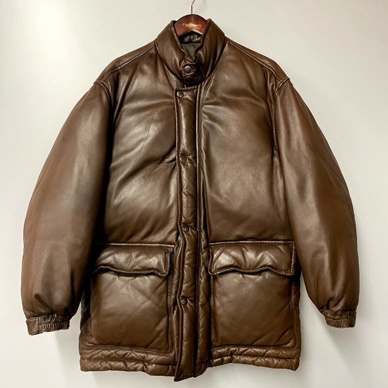 【中古】【メンズ】CHRISTIAN DIOR MONSIEUR BOS-5214 56 クリスチャンディオール 羊革レザーダウン ジャケット アウター サイズ：M カラー：ブラウン 万代Net店