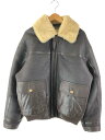 【中古】【メンズ】Willis＆Geiger MOUTON FLIGHT JACKET ウィリスアンドガイガー ムートンフライトジャケット アウター レザージャケット USA製 サイズ：L カラー：ブラウン 万代Net店