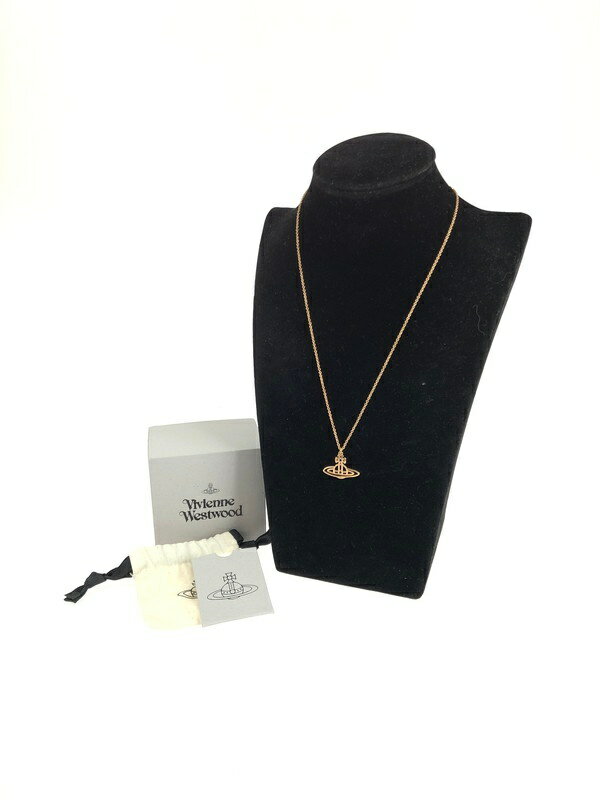 【中古】【レディース】Vivienne Westwood THIN LINES SHORT FLAT ORB PENDANT 63020260 ヴィヴィアンウエストウッド シンライン ショート フラット オーブペンダント アクセサリー サイズ：チェーン 全長約45.2cm 幅 約1mm トップ 約18×20mm カラー：ゴールド 万代Net店