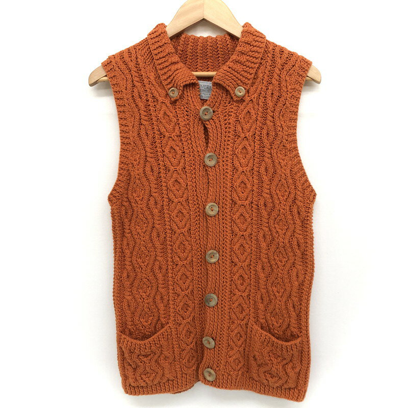 【中古】【メンズ】 INVERALLAN インバーアラン KNIT VEST ニットベスト トップス アメカジ系 145-240314-rs-05-fur サイズ：表記なし カラー：オレンジ 万代Net店