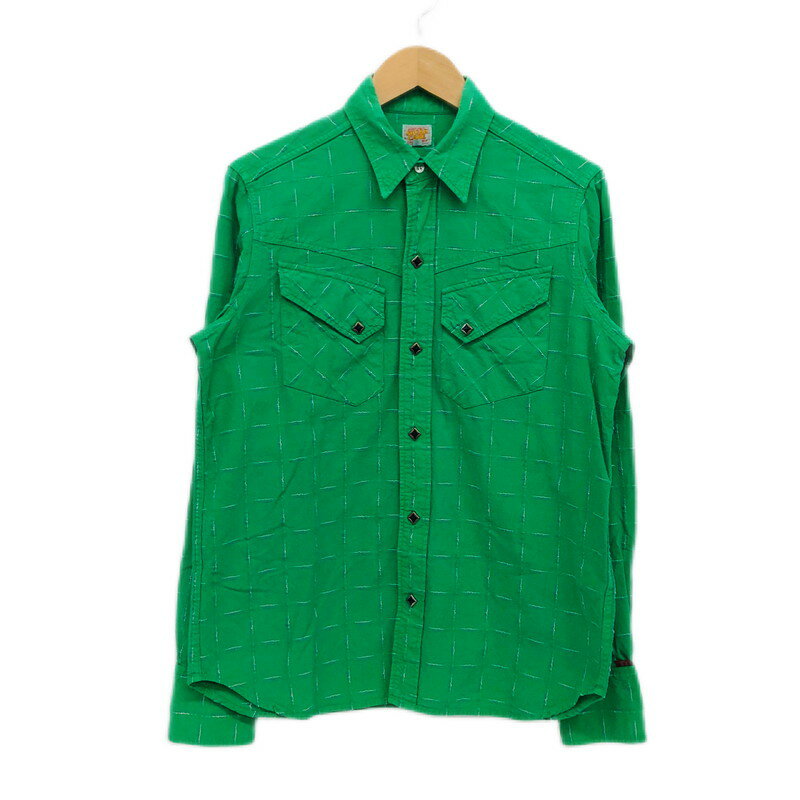 【中古品】【メンズ】 SUGAR CANE シュガーケーン SC23238 長袖シャツ カジュアルシャツ トップス 145-240526-hn-08-fur サイズ:M カラー:グリーン 万代Net店