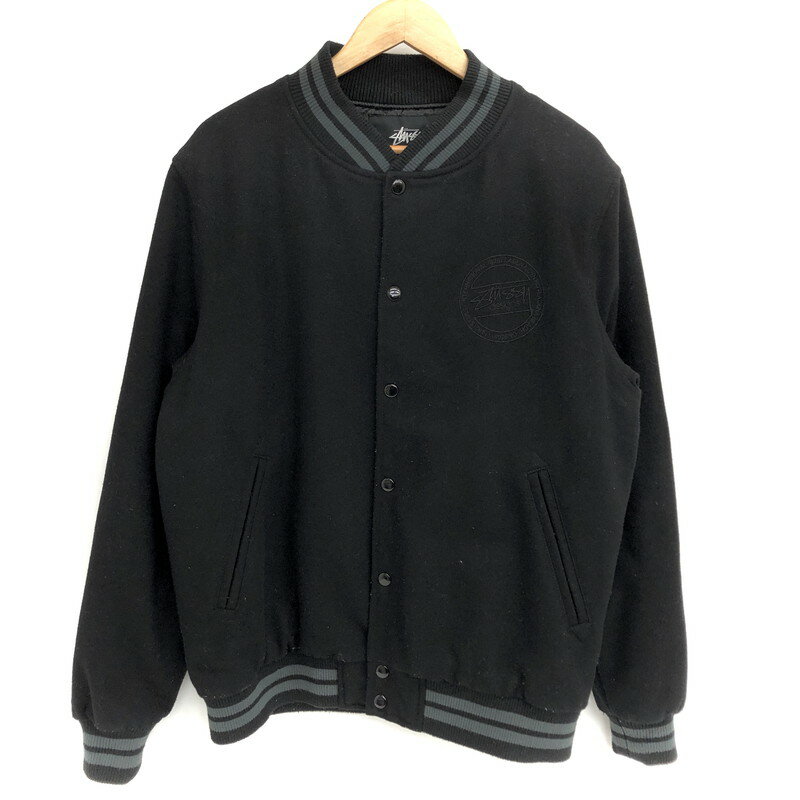 【現状渡し品】【メンズ】 STUSSY ステューシー Stock Varsity Jacket 115300 スタジアムジャケット スタジャン アウター ストリート系 142-251029-rs-04-fur サイズ：M カラー：ブラック 万代Net店
