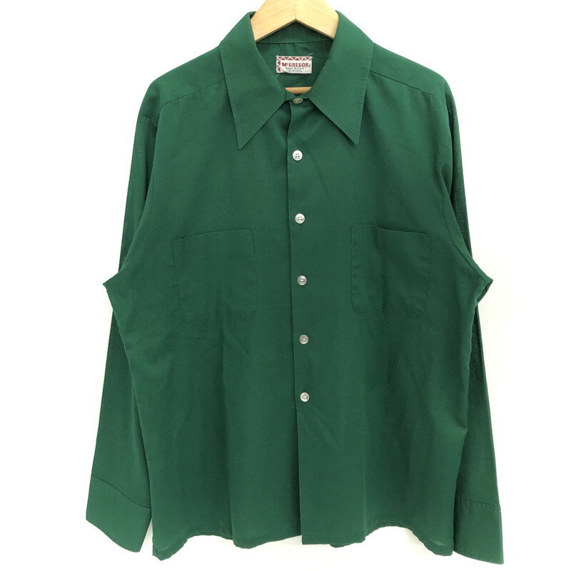 乐天商城 - 【中古品】【メンズ】 McGREGOR マックレガー 60-70S LS SHIRT 長袖 シャツ トップス 古着 ヴィンテージ 146-260423-rs-09-fur サイズ：L カラー：グリーン 万代Net店