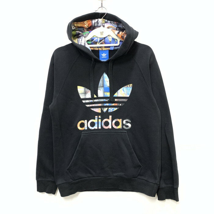 【中古】【メンズ】 adidas アディダス パーカー フーディー トップス ブランド 古着 148-240429-gm-5-fuz サイズ：M カラー：ブラック 万代Net店