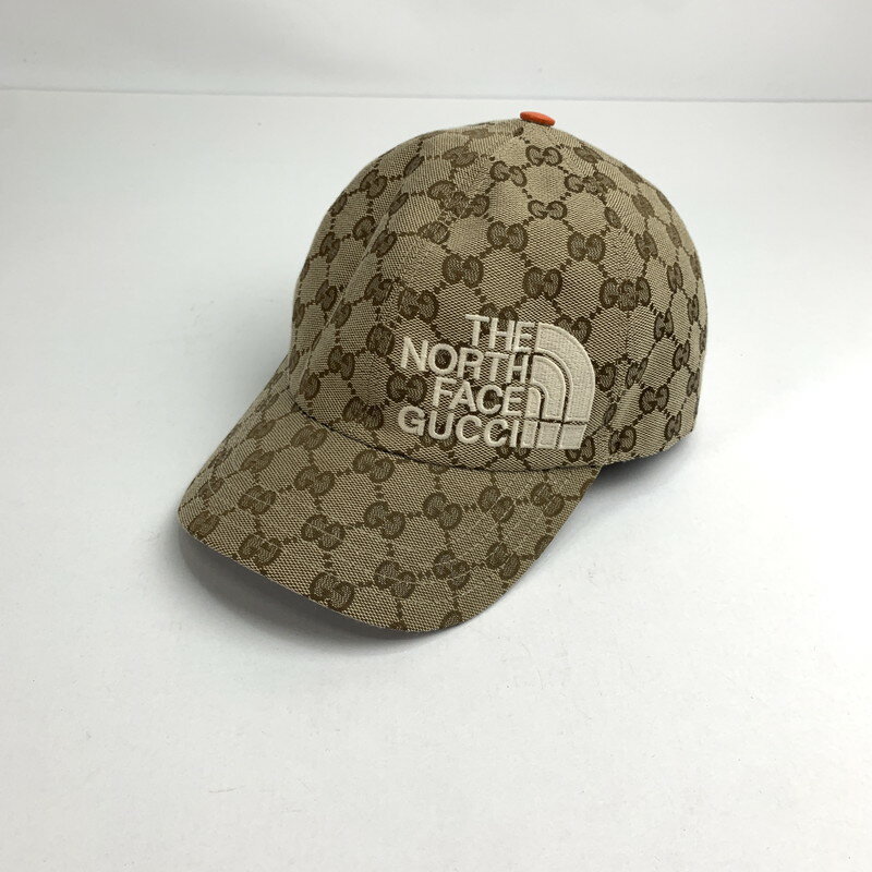 楽天万代Net店【中古】【メンズ】 GUCCI グッチ GUCCI×THE NORTH FACE GG CANVS BASEBALL CAP ベースボール キャップ 185-240504-st-4-fuz サイズ：M（58cm） カラー：ベージュ 万代Net店