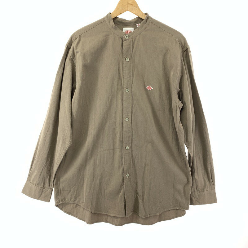 【中古】【メンズ】 Danton ダントン JD-3607 COTTON TWILL BAND COLLAR SHIRT 長袖シャツ 140-240509-ak-3-fuz サイズ：40 カラー：ブラウン 万代Net店