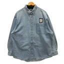 【中古品】【メンズ】 LANDS' END 90s DENIM SHIRT デニム長袖シャツ トップス ブランド 古着 145-241222-gm-17-fuz サイズ:XL カラー:ブルー 万代Net店(4)
