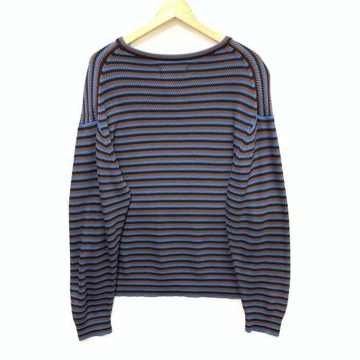 【中古品】【メンズ】 VAINL ARCHIVE ヴァイナルアーカイブ 長袖サマーニット カットソー トップス ブランド 古着 140-250308-gm-37-fuz サイズ：L カラー：ボーダー 万代Net店