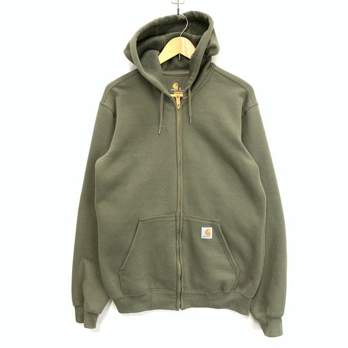 【中古品】【メンズ】 Carhartt カーハート ジップパーカー トップス ブランド 古着 145-250628-gm-16-fuz サイズ:S カラー:カーキ 万代Net店