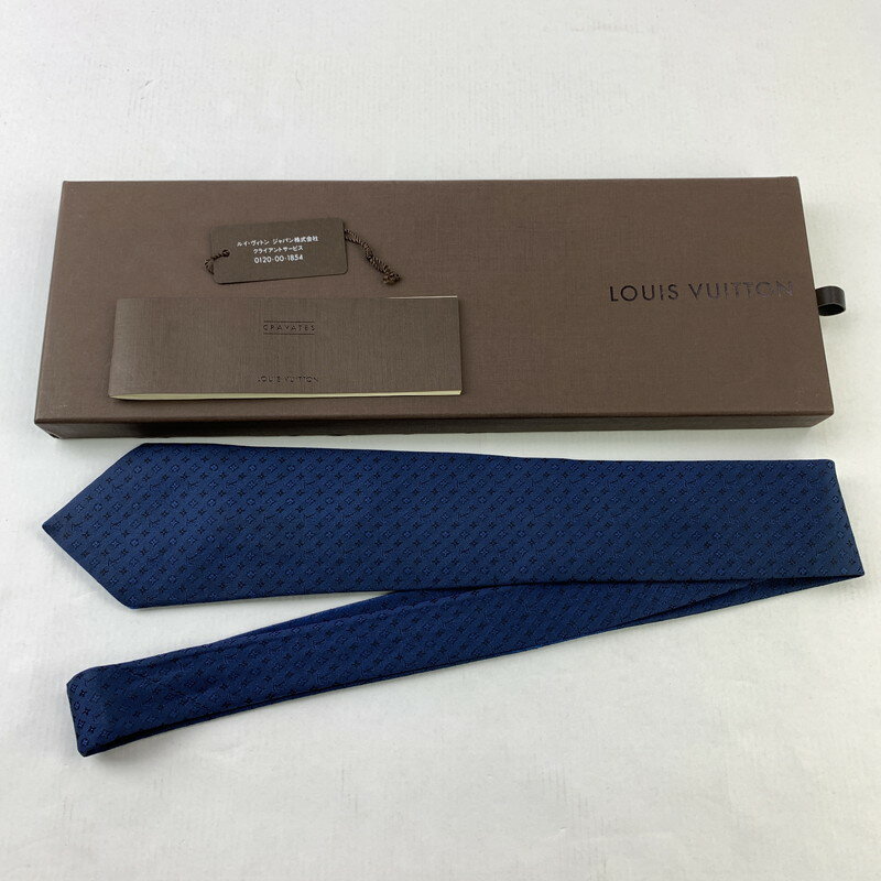 【中古品】【メンズ】 LOUIS VUITTON LV デュアル ネクタイ ルイ ヴィトン 179-250720-st-27-fuz カラー：ネイビー 万代Net店
