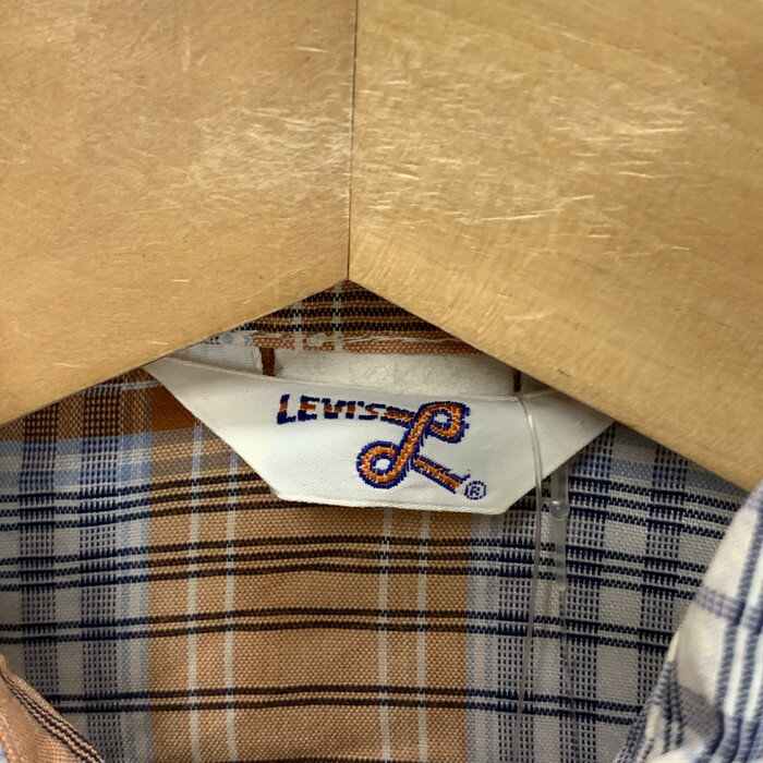 【中古品】【メンズ】 Levi's リーバイス 70s 長袖シャツ トップス ブランド 古着 145-250803-gm-09-fuz サイズ：不明 カラー：オレンジ チェック 万代Net店