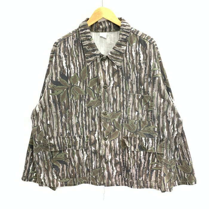 【中古品】【メンズ】 USED リアルツリー シャツジャケット アウター ブランド 古着 145-250817-gm-18-fuz サイズ：L カラー：総柄 万代Net店