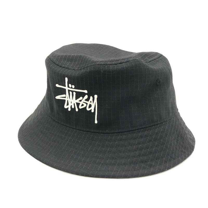 【中古美品】【メンズ】 STUSSY ステューシー GRID BASIC BUCKET HAT 1321134 グリッド ベーシック バケットハット 帽子 185-250826-kk-06-fuz サイズ：L/XL カラー：BLACK 万代Net店