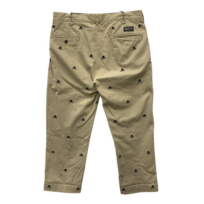 【中古品】【メンズ】 RALPH LAUREN RUGBY ラルフローレンラグビー スカル総刺繍 パンツ ボトムス チノパンツ ブランド 古着 156-251004-gm-15-fuz サイズ：31×32 カラー：ベージュ 万代Net店