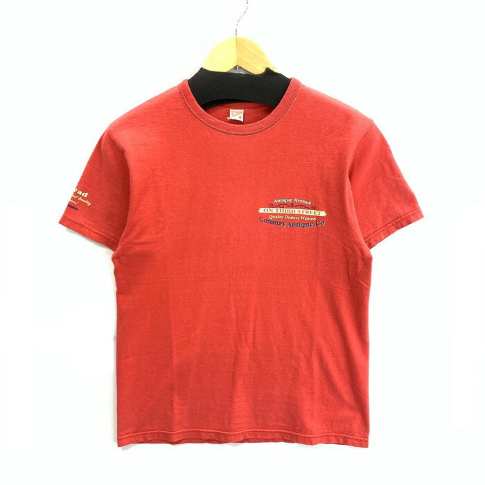 【中古品】【メンズ】 THE FLAT HEAD ザフラットヘッド 半袖Tシャツ カットソー ブランド 古着 145-260308-gm-27-fuz サイズ：38 カラー：レッド 万代Net店
