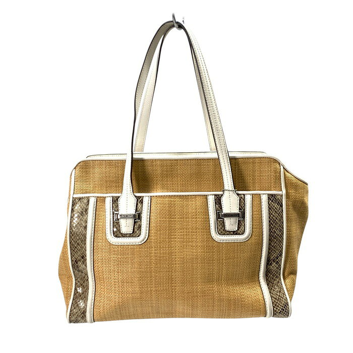 COACH - 【中古品】【レディース】 COACH コーチ F26746 テイラー ストロー キャリーオール ハンドバッグ ブランド カバン 180-260328-gm-10-fuz カラー：ベージュ ホワイト 万代Net店