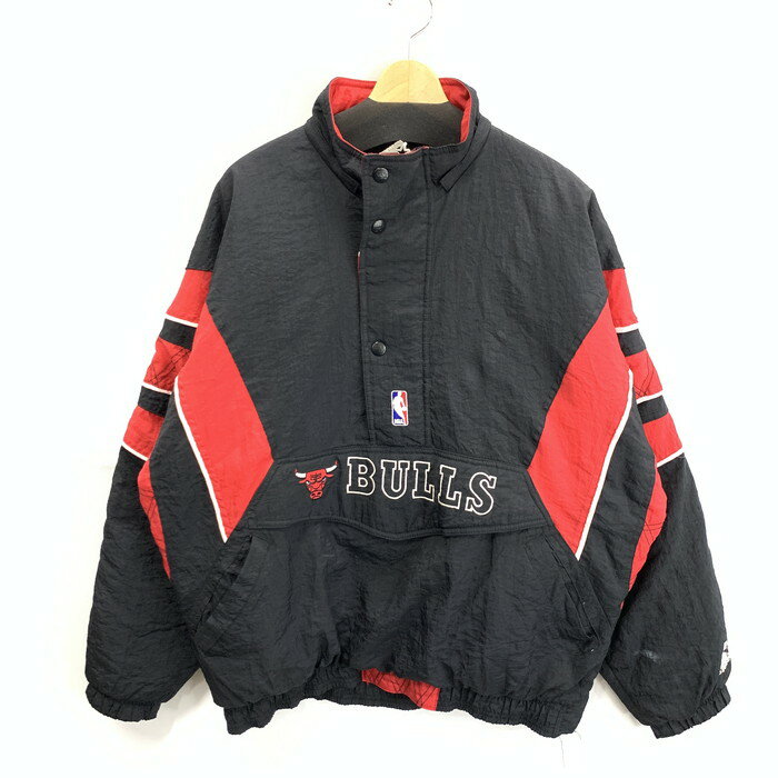 Rakuten - 【中古品】【メンズ】 STARTER NBA CHICAGO BULLS アノラックプルオーバージャケット 90s シカゴ・ブルズ ブランド 古着 142-260404-gm-20-fuz サイズ：XL カラー：ブラック レッド 万代Net店