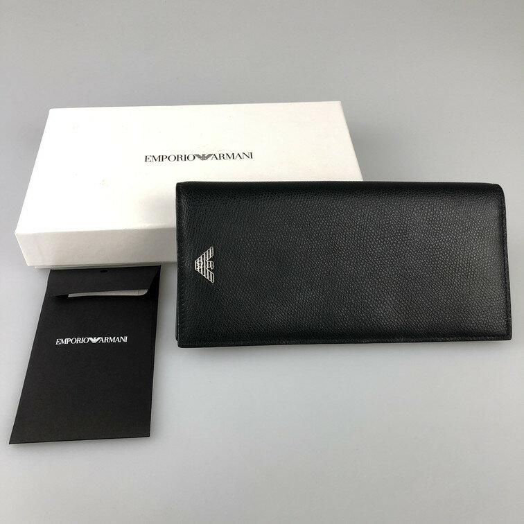 新品未使用・箱/カード付 EMPORIO ARMANI 長財布 ブラック 正規品 Armani - 新品 アルマーニ EMPORIO ARMANI 長財布 ブラックの通販 by