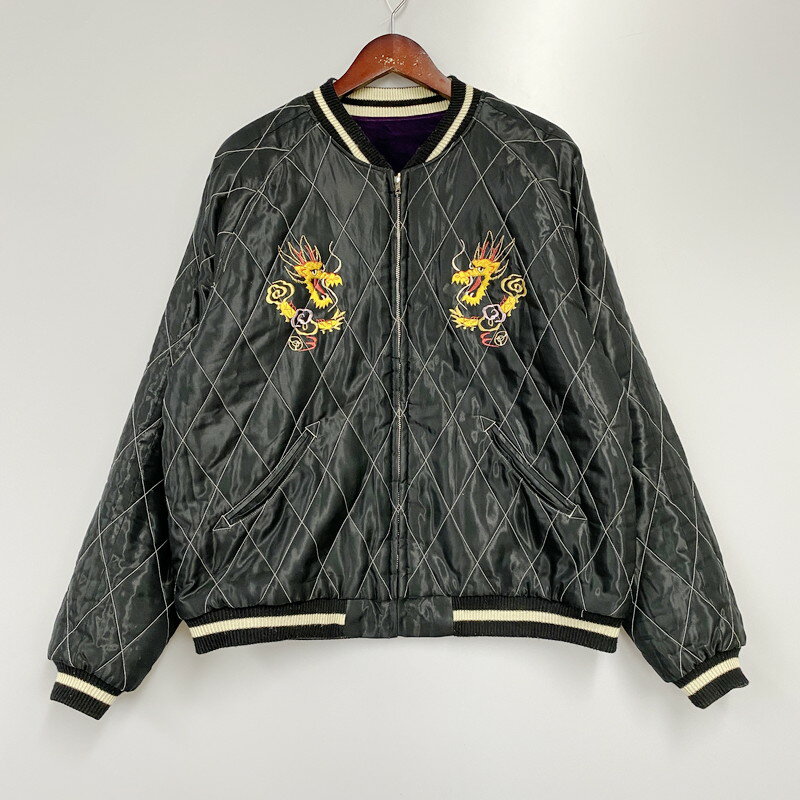 楽天万代Net店【中古】【メンズ】 TAILOR TOYO テーラー東洋 Mid 1950s Style Velveteen Souvenir Jacket LANDSCAPE×DRAGON TT15392 ベルベット スーべニアジャケット スカジャン リバーシブル アウター 145-240406-as-01-izu サイズ：XXL カラー：ブラック/パープル 万代Net店