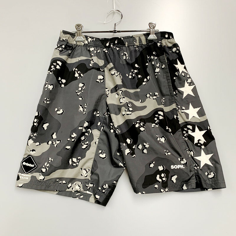 【中古】F.C.R.B. エフシーアールビー NYLON EASY SHORTS FCRB-178026 スター ナイロン ショーツ ハーフパンツ ブリストル ボトムス 153-240409-mk-27-izu サイズ：M カラー：カモ柄 グレー 万代Net店