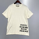 【中古】【メンズ】 GUCCI グッチ 539081 XJA5P オーバーサイズTシャツ ロゴワッペン装飾 半袖 トップス 141-240423-ay-08-izu サイズ：XS カラー：アイボリー 万代Net店