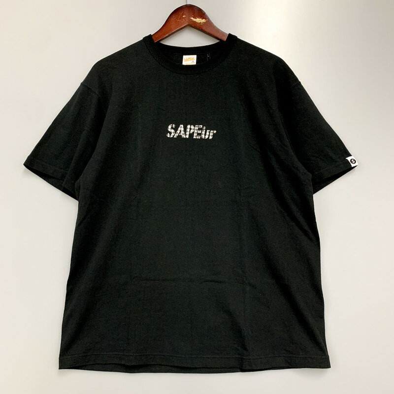 【中古】【メンズ】 SAPEUR サプール ロッドマンTシャツ 千鳥格子 半袖Tシャツ トップス 142-240427-mk-45-izu サイズ：M カラー：ブラック 万代Net店