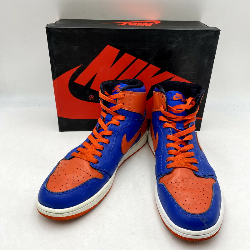 【中古】【メンズ】 NIKE ナイキ AIR JORDAN 1 RETRO HIGH KNICKS 555088-407 エアジョーダン 1 レトロ ハイ OG ニックス/メロ スニーカー シューズ 靴 160-240428-mk-15-izu サイズ：30cm カラー：GAME ROYAL/TEAM ORANGE-GAME ROYAL 万代Net店