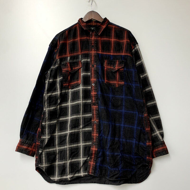 yÁzyYz MINEDENIM BLACK DENIM CHECK PRINT CRAZY BIG SHIRT 1809-5003-98-022 }Cfj ubNfj `FbNvg rbOVc  Vc gbvX 140-240429-mk-19-izu TCYF2 J[FubNn NetX