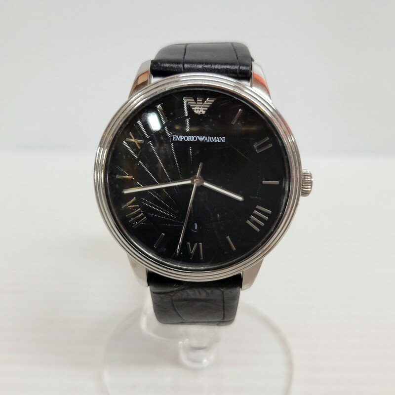 【中古】【メンズ】 Emporio Armani エンポリオ・アルマーニ AR-1611 クオーツ 腕時計 197-240507-mk-14-izu カラー：シルバー×ブラック 万代Net店